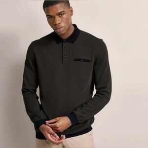 Mens Bugatti Long Sleeve Polo Shirt Size Large Like NEW